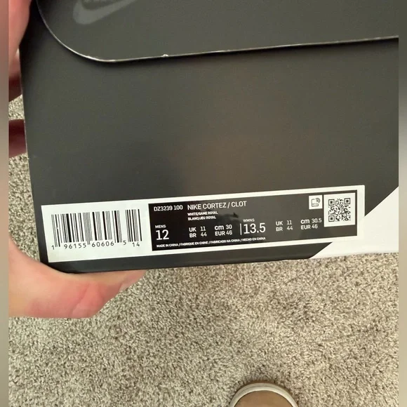 Nike x CLOT Cortez SP “Forrest Gump” White Royal Red Men’s Sz 12 NWT DS - Picture 7 of 9